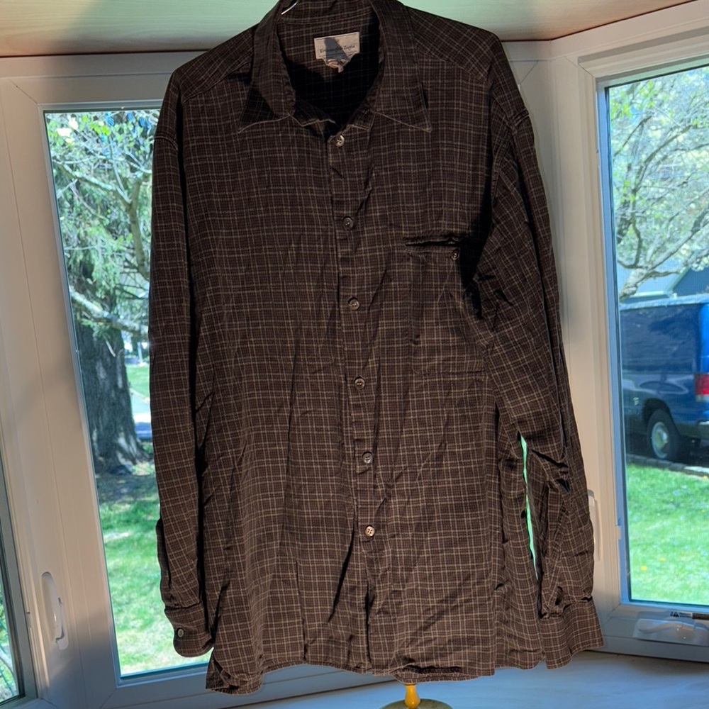 Ermenegildo Zegna Black Checkered Casual Button Down Shirt
